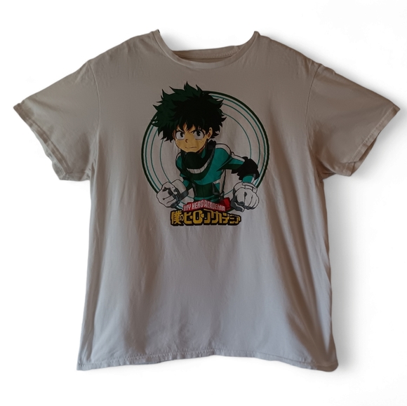 My Hero Academia Izuku Midoriya men's white short-sleeve graphic t-shirt size L - Picture 2 of 8